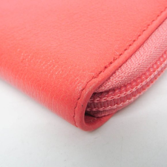 CHANEL Leather Long Wallet (Bi-Fold) in Coral Pink - Picture 5 of 11